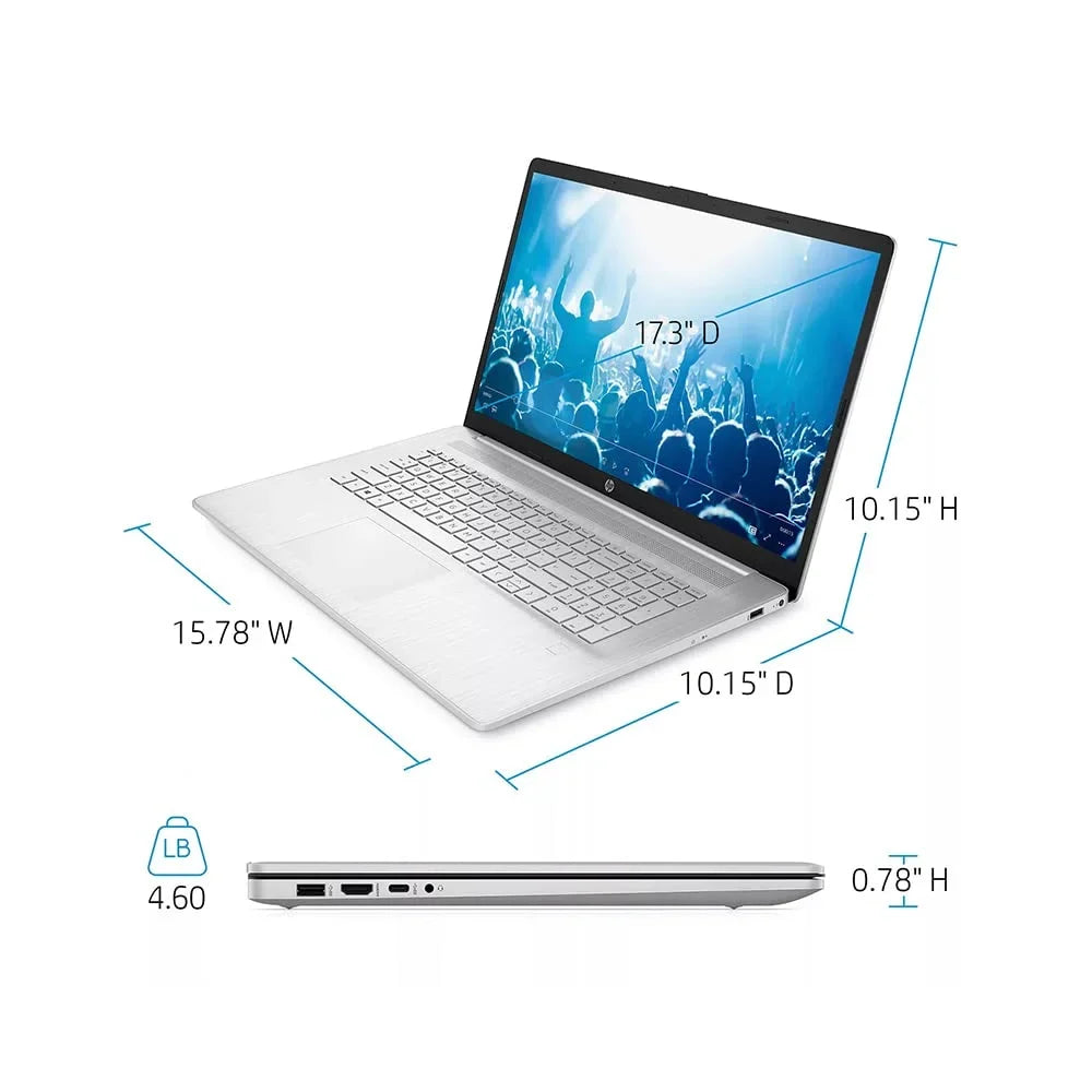 2021 17.3" FHD IPS Laptop Computer, 11th Generation  Core i7-1165G7, 64GB RAM, 2TB PCIe SSD, Backlit Keyboard,  Iris Xe Graphics, HD Webcam, HD Audio, Windows OS, Silver, 32GB USB Card