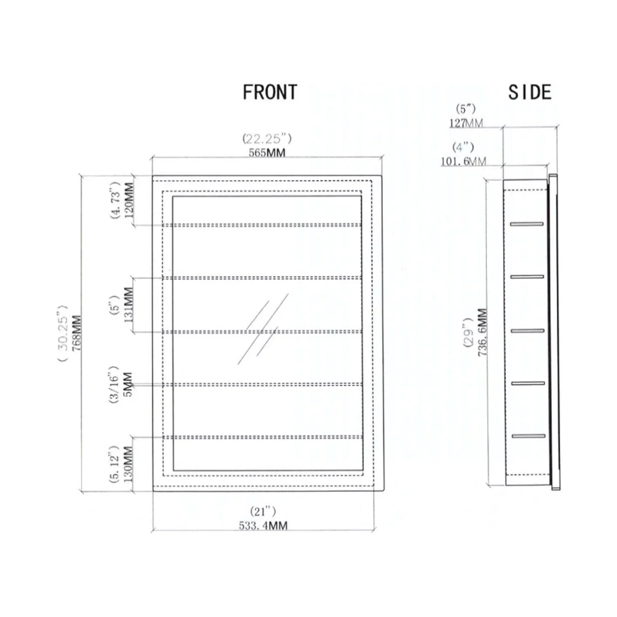 Bellaterra Home Mirrored Medicine Cabinet