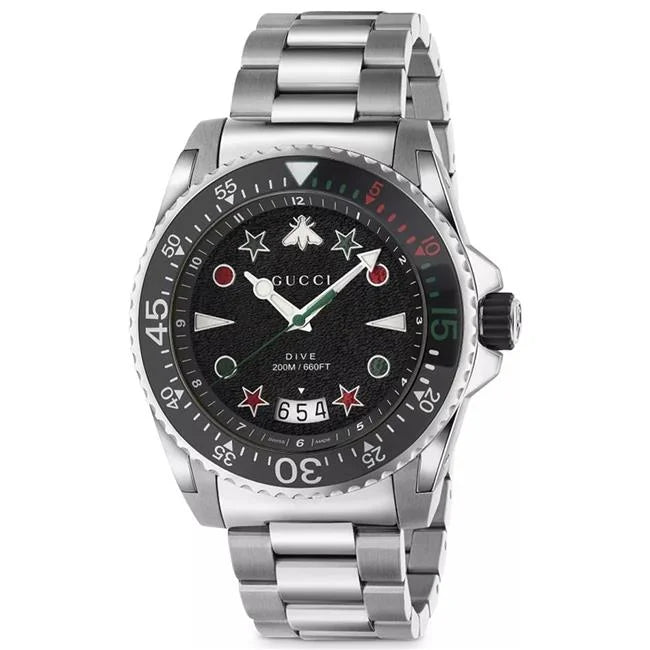 Gucci Dive Quartz Black Dial Men's Watch YA136221