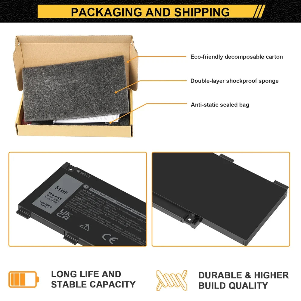 FOR  G3 3590 G5 5500 G5 SE 5505 11.4V 51WH 4255MAH LI-ION BATTERY 415CG