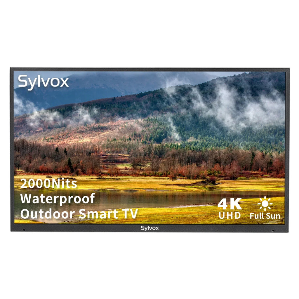 SYLVOX 43" Full Sun Outdoor TV, 2000 Nits 4K UHD Smart TV with IP55 Waterproof (Pool Series)