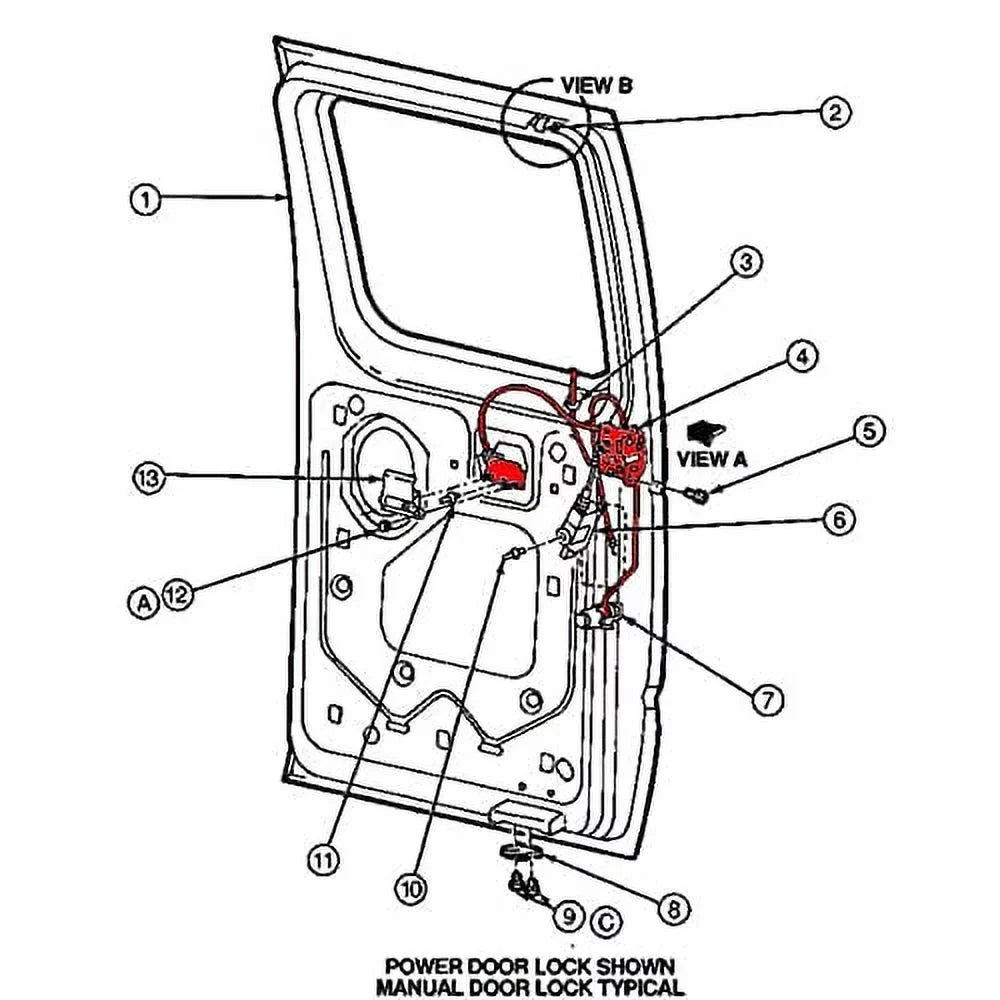 Unikpas Door latch assembly w/cable Rod appropriate for  E150 E250 E350 RH Side Hinged door replace latch