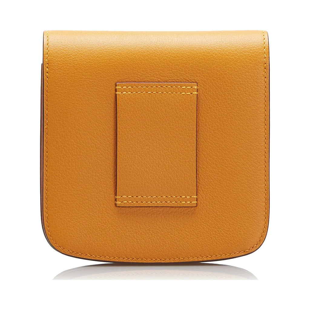 Pre-Owned Authenticated Hermès 2002 Wallet Calf Leather Orange Small Wallets Unisex (Good)