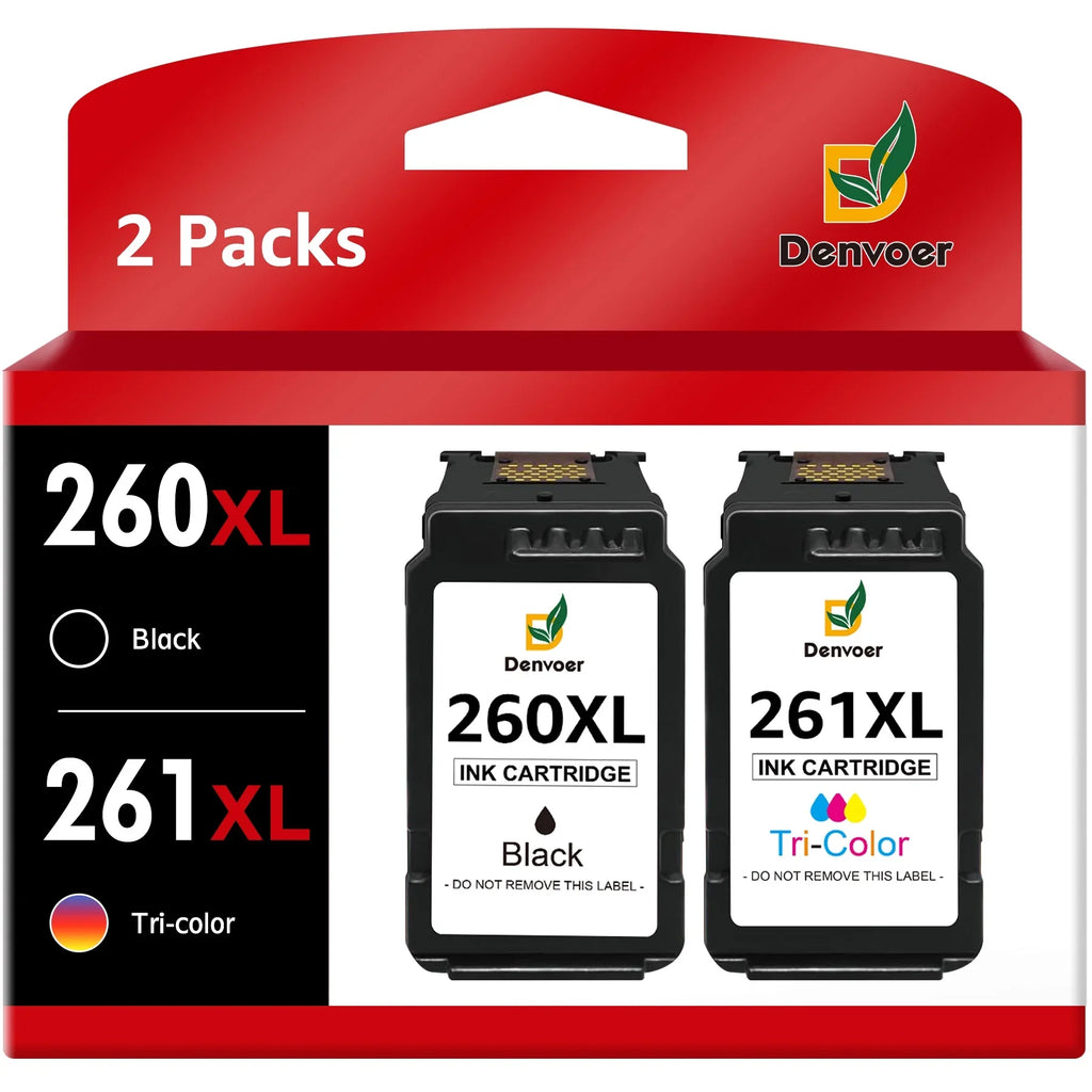 PG-260XL/CL-261XL Ink Cartridges matching for  260 and 261 Ink Cartridges, for  Ink 260XL 261XL fit for  Pixma TR7020 TS6420 TS5320 Printers(1 Black, 1 Color)