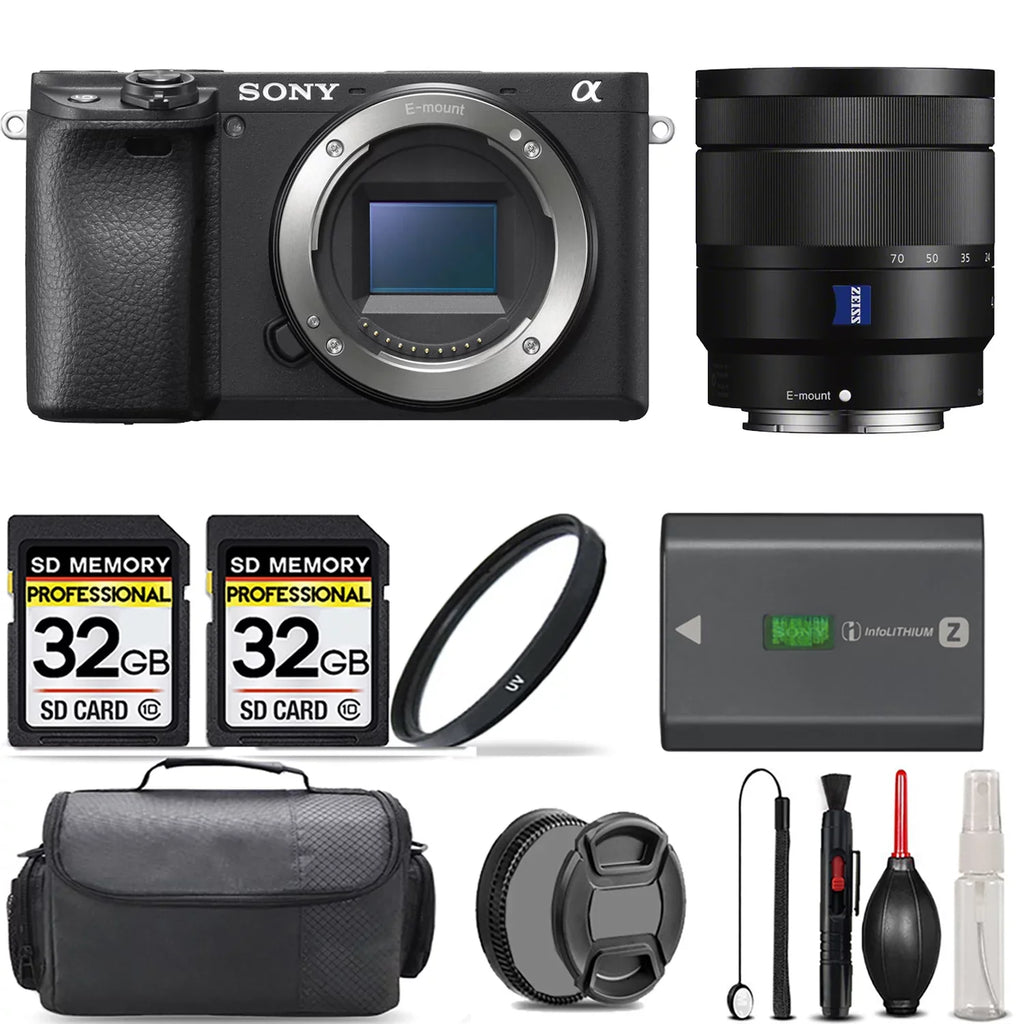 a6400 Mirrorless Camera + 16-70mm f/4 ZA OSS Lens + UV Filter + 64GB + Handbag And More!