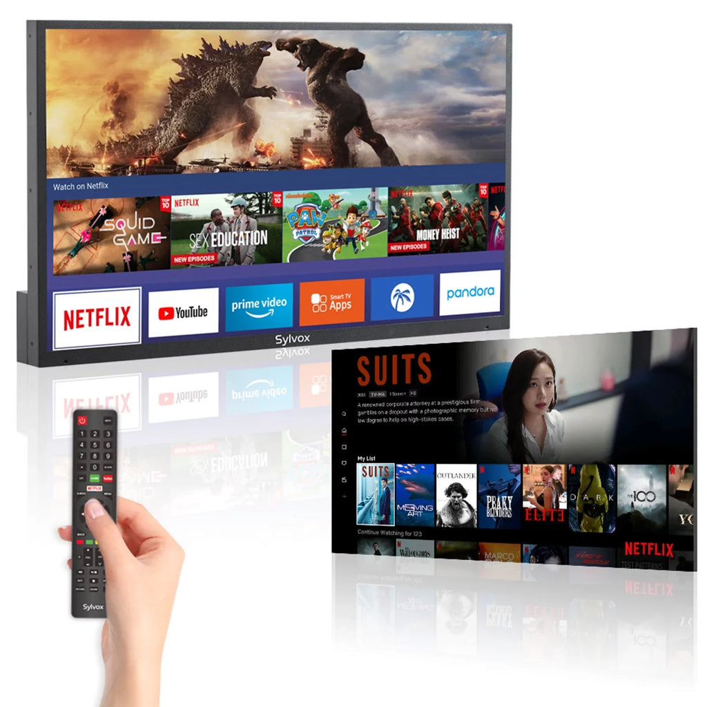 SYLVOX 43" Full Sun Outdoor TV, 2000 Nits 4K UHD Smart TV with IP55 Waterproof (Pool Series)