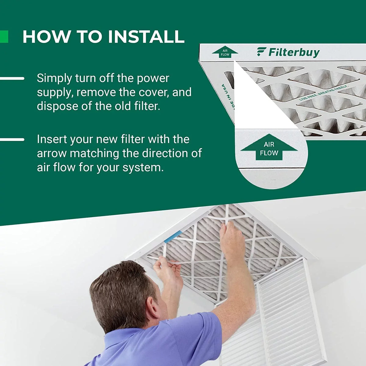 Filterbuy 24x24x1 MERV 11 Pleated HVAC AC Furnace Air Filters (4-Pack)