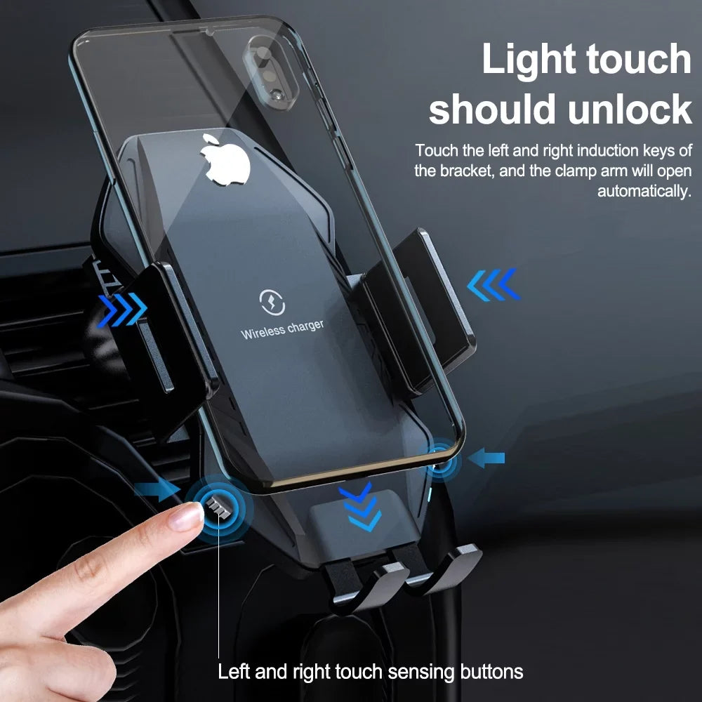 Wireless Car Charger, Saoqi 10W Smart Sensor Auto Clamping Air Vent Dashboard Windshield Car Phone Holder Mount, suitable for iPhone, , Google, , etc