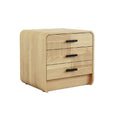 Modern Minimalist Wooden Nightstand with Three Drawers