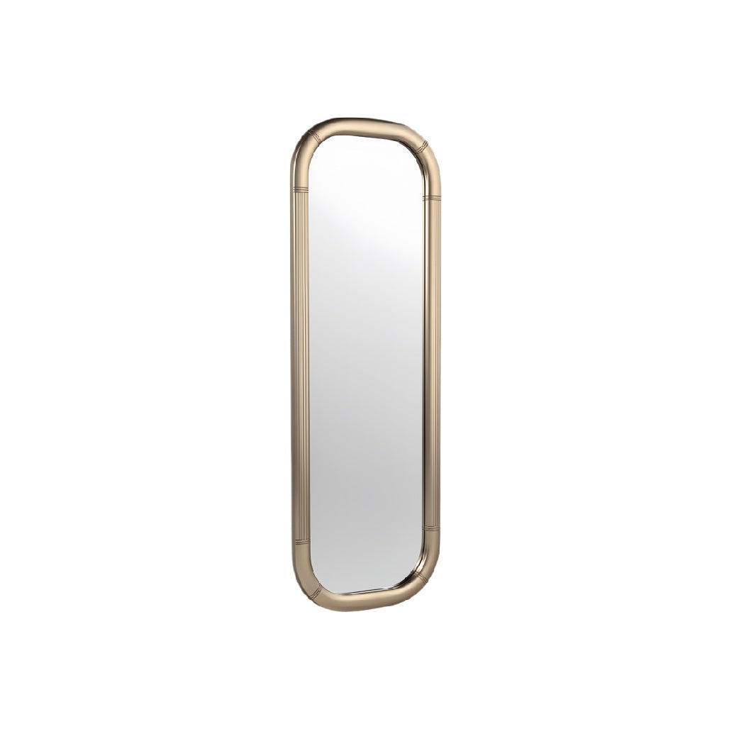 Sleek Gold Oval Wall Mirror with Modern Design