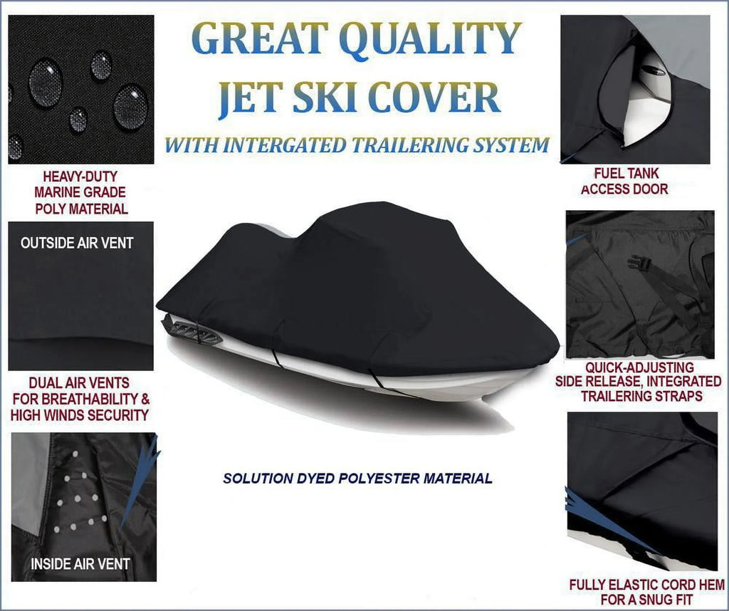 BLACK TOP OF THE LINE JET SKI protector matching for Polaris Pro 785 Limited 2001 Jet Ski shield PWC Covers 1-2 Seater