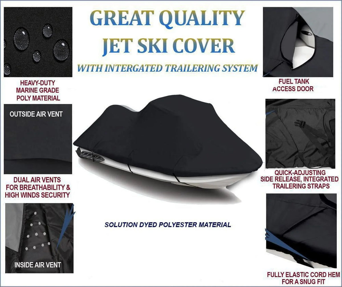 BLACK TOP OF THE LINE JET SKI protector matching for Polaris Pro 785 Limited 2001 Jet Ski shield PWC Covers 1-2 Seater