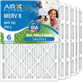 16x20x1 Air Filter MERV 8 Comparable to MPR 700 & FPR 5 Electrostatic Pleated Air Conditioner Filter 6 Pack HVAC AC Premium USA Made 16x20x1 Furnace Filters by AIRX FILTERS WICKED CLEAN AIR.
