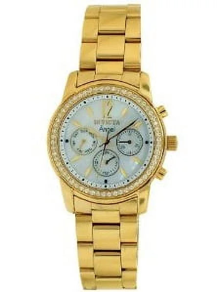 Invicta Women's 11771 Angel White MOP Dial Gold Plated Stainless Steel Watch