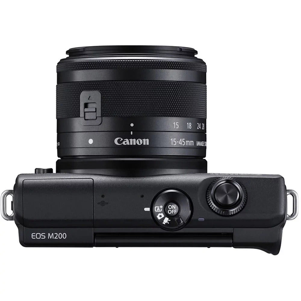 EOS M200 Digital Camera with 15-45mm Lens (Black) - 20PC Accessory Bundle