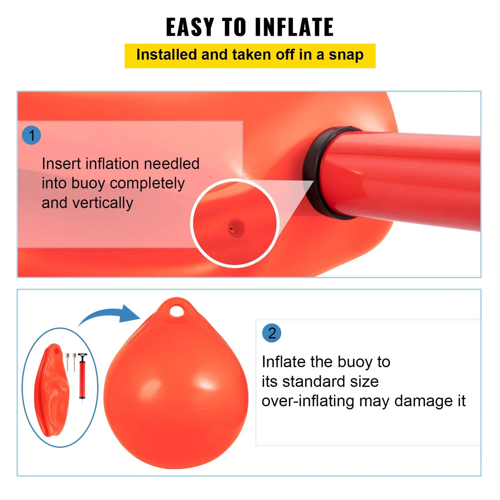 BENTISM craft Buoy Ball, 27in Diameter Inflatable Heavy-Duty Marine-Grade Vinyl Marker Buoy, Round craft Mooring Buoy, Anchoring, Rafting, Marking, Fishing, Orange