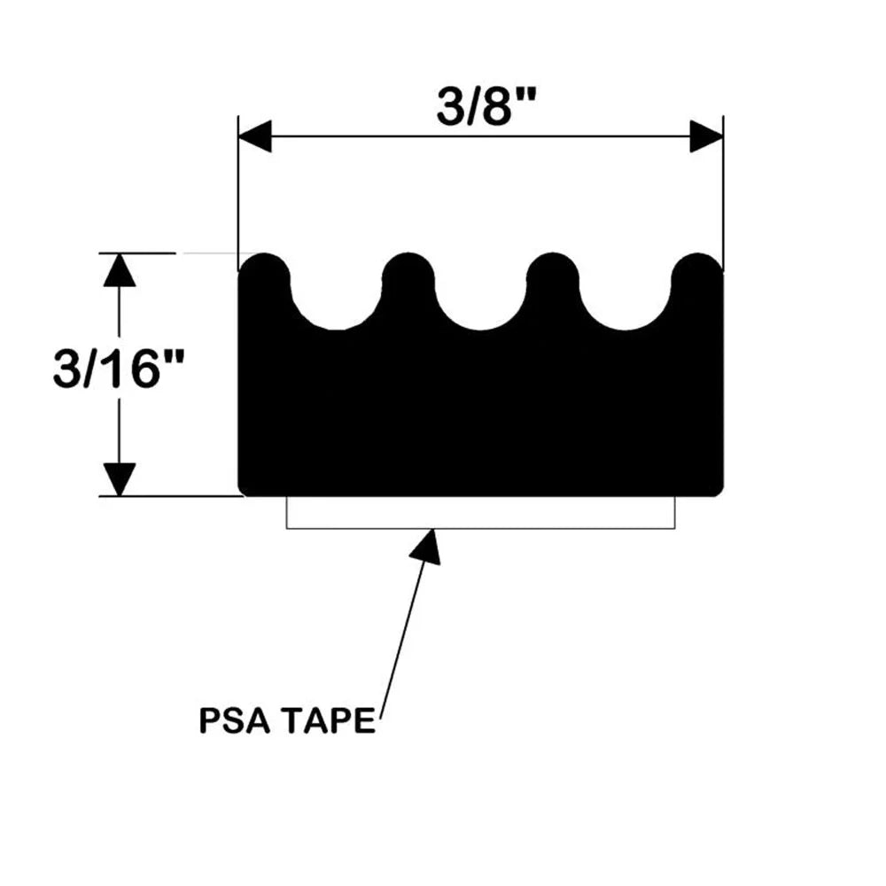 TACO Marine V30-0113B10-1 elements Seal Tape - 3/16" x 3/8" x 10', Black