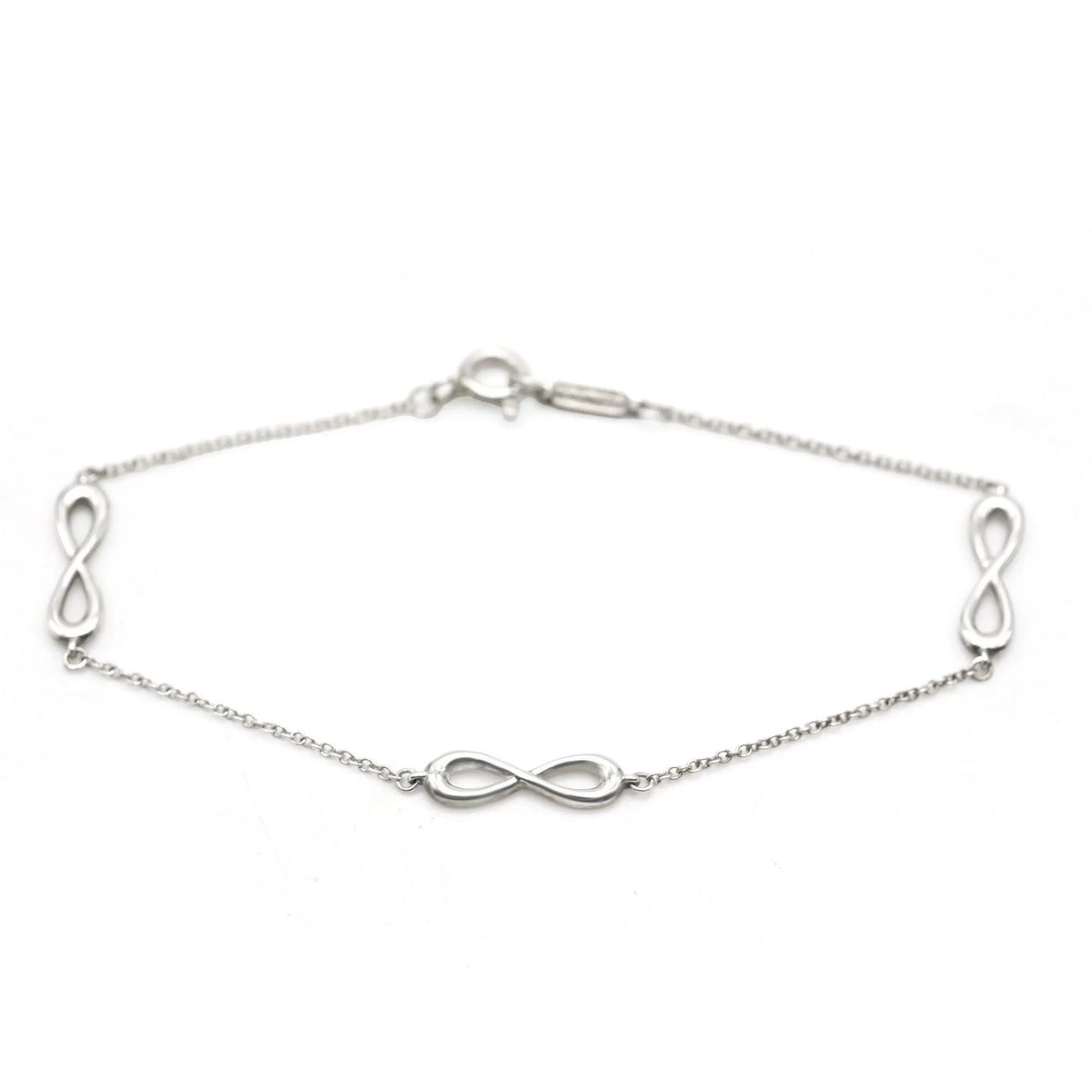 Infinity 3 Stations Bracelet in  Sterling Silver Pre-Owned. Tiffany & Co