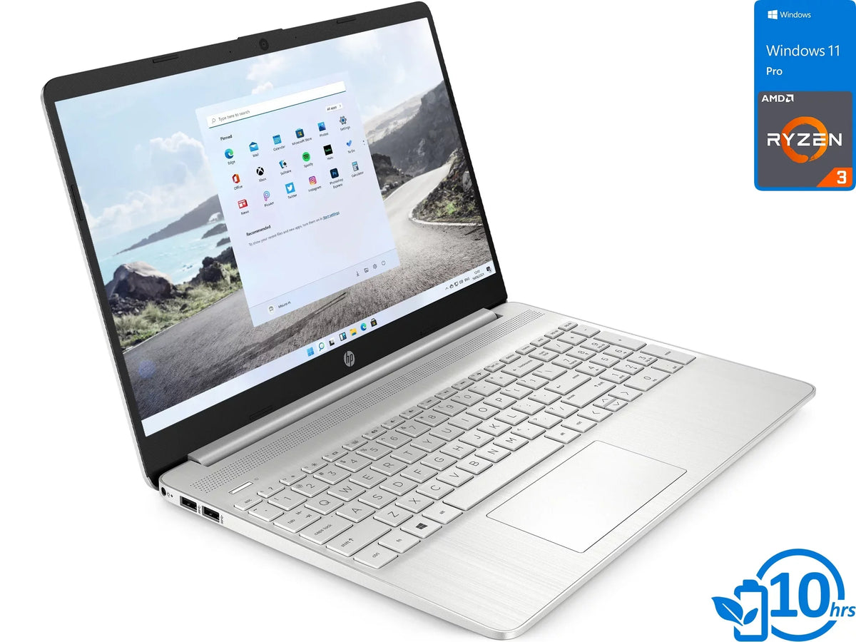 15 Laptop, 15.6" HD Display, AMD Ryzen 3 5300U Upto 3.8GHz, 8GB RAM, 512GB NVMe SSD, Vega 6, HDMI, Card Reader, Wi-Fi, Bluetooth, Windows 11 Pro