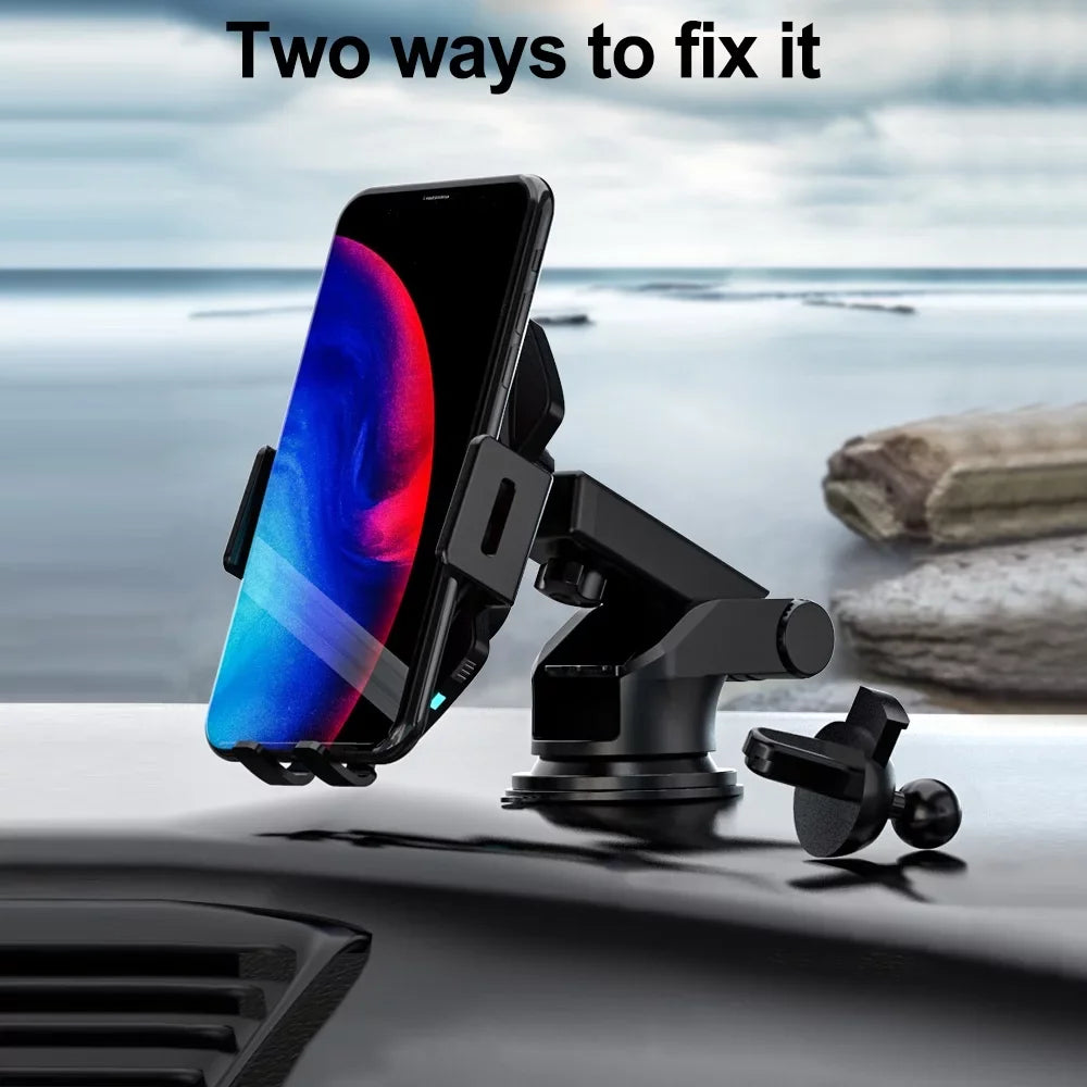 Wireless Car Charger, Saoqi 10W Smart Sensor Auto Clamping Air Vent Dashboard Windshield Car Phone Holder Mount, suitable for iPhone, , Google, , etc
