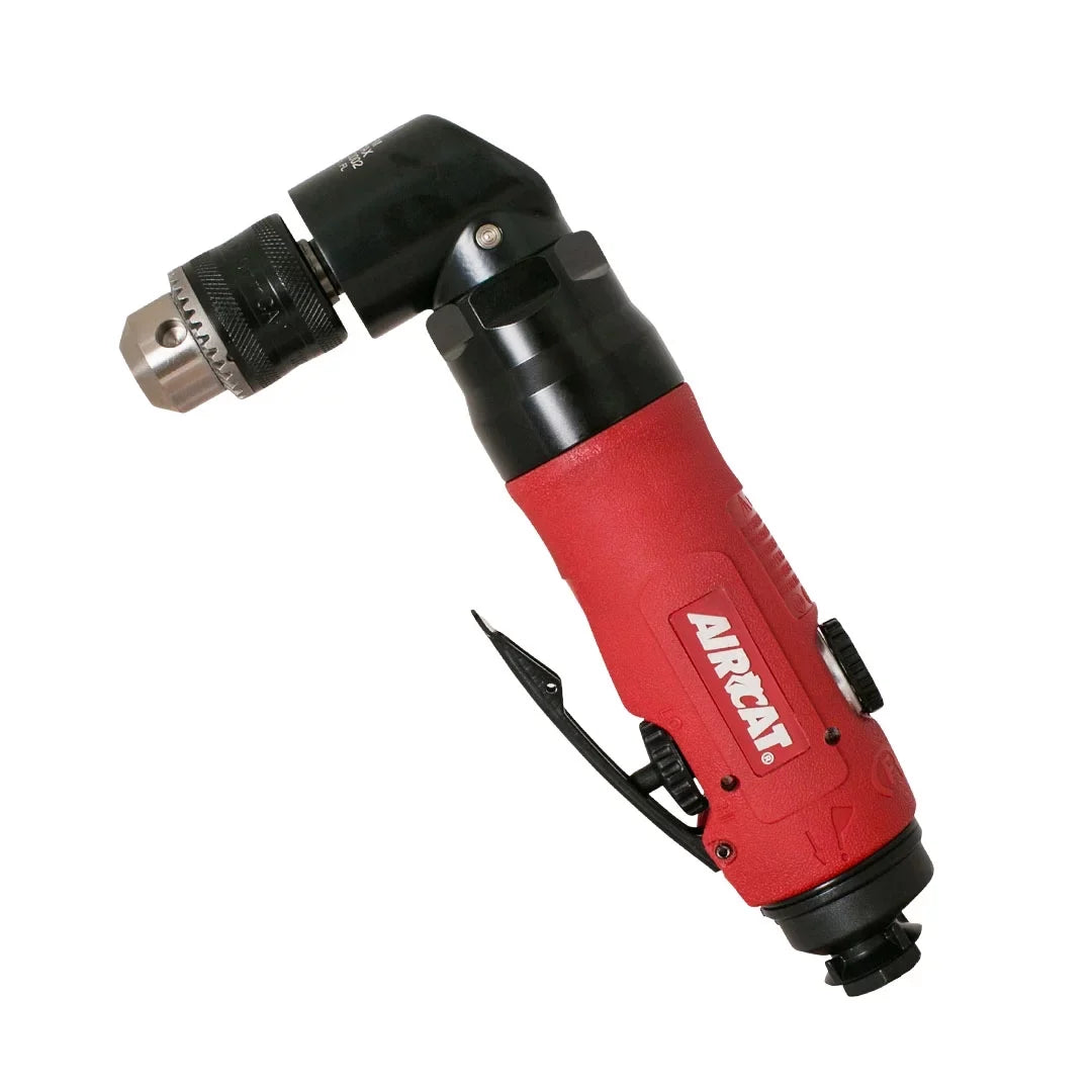 AIRCAT Pneumatic Tools 4337: 3/8-inch Reversible Angle Drill Air Tool with 1,600 RPM, .75  Motor