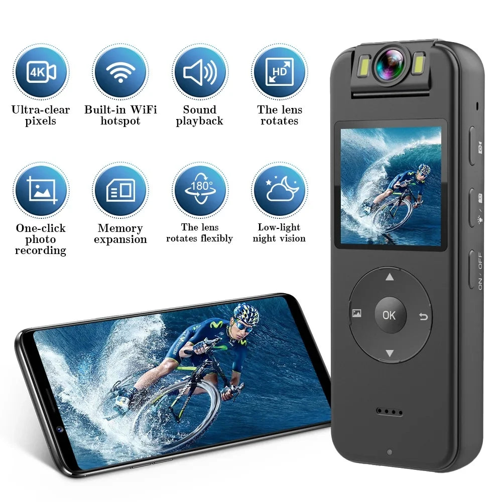 CS09 4K wide-angle camera action camera is suitable for outdoor sports recording and cycling recorders.