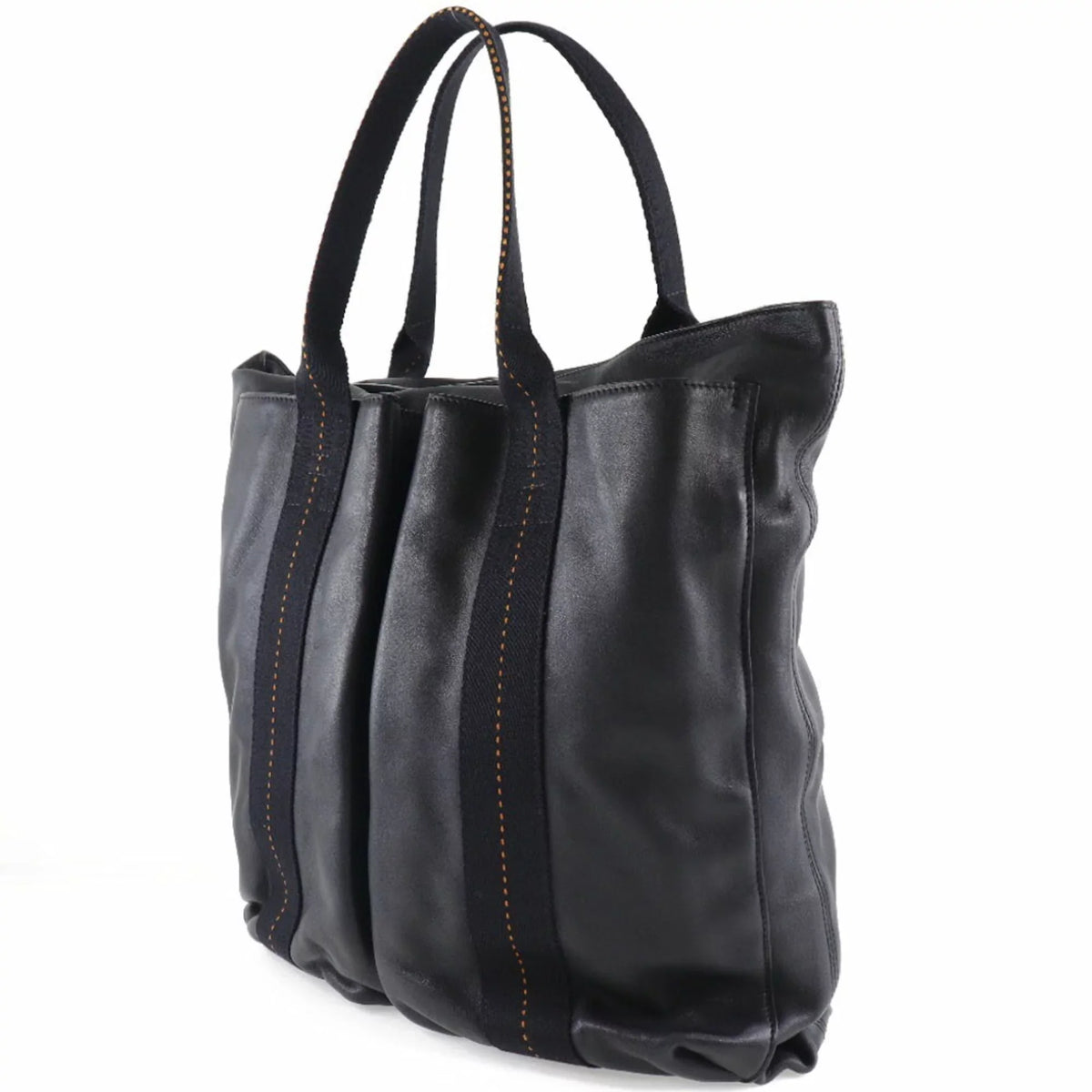 Pre-Owned Hermes Caravan Vertical PM Voderma Black Unisex Tote Bag (Fair)