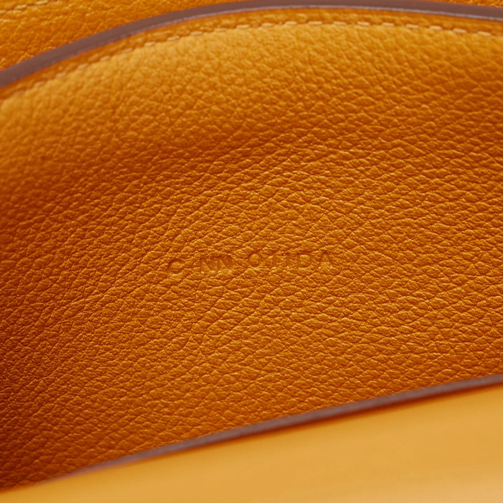 Pre-Owned Authenticated Hermès 2002 Wallet Calf Leather Orange Small Wallets Unisex (Good)