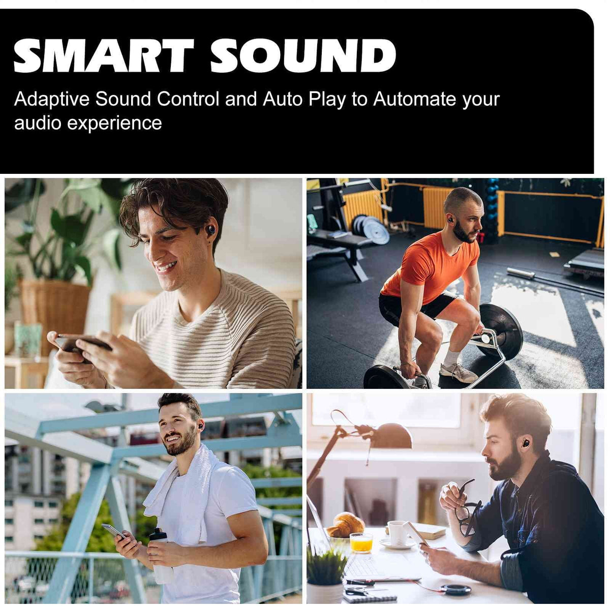 UrbanX True Wireless Bluetooth Earbuds + Charging Case, Black, Dual Connect, IPX5 liquid Resistance, Bluetooth 5.2 Connection, Balanced, Bass Boost suitable with  Legion Duel 2