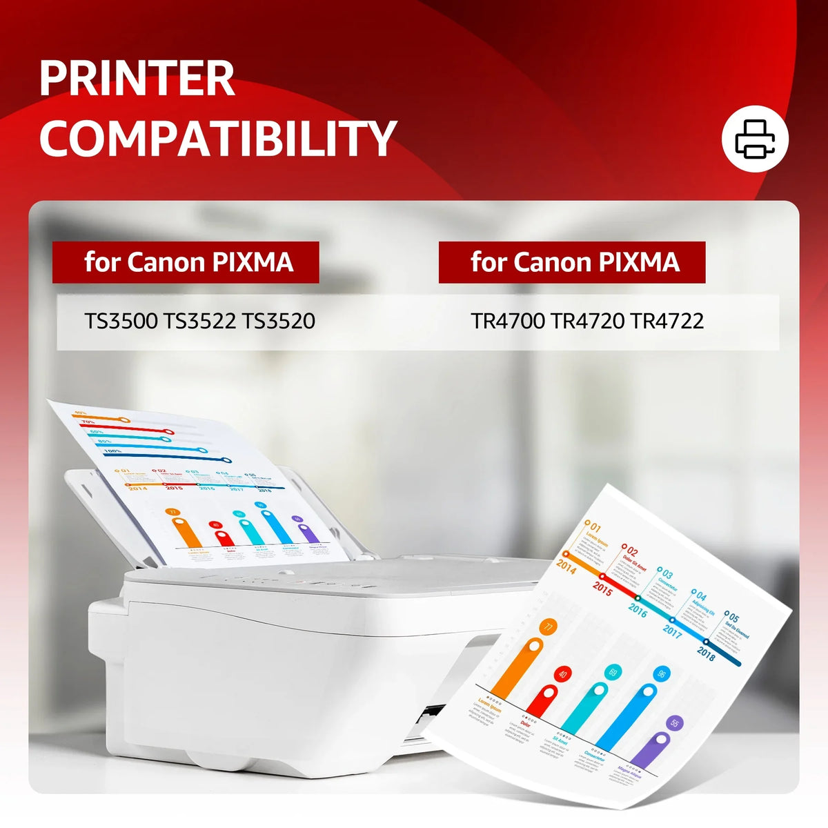 275XL Ink Cartridges Replacement for  Ink 275 and 276 for PIXMA TS3520 TS3522 TS3500 TR4720 TR4700 Printers(Black and Color, 2 Pack)