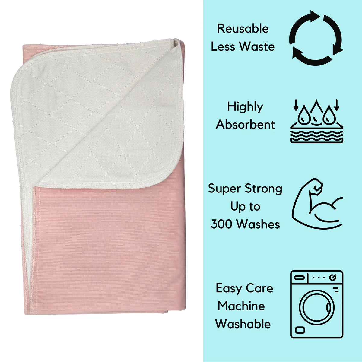 4 Pack Bed Pad Washable Incontinence Underpad - Absorbent Urinary Protection 34 x 36