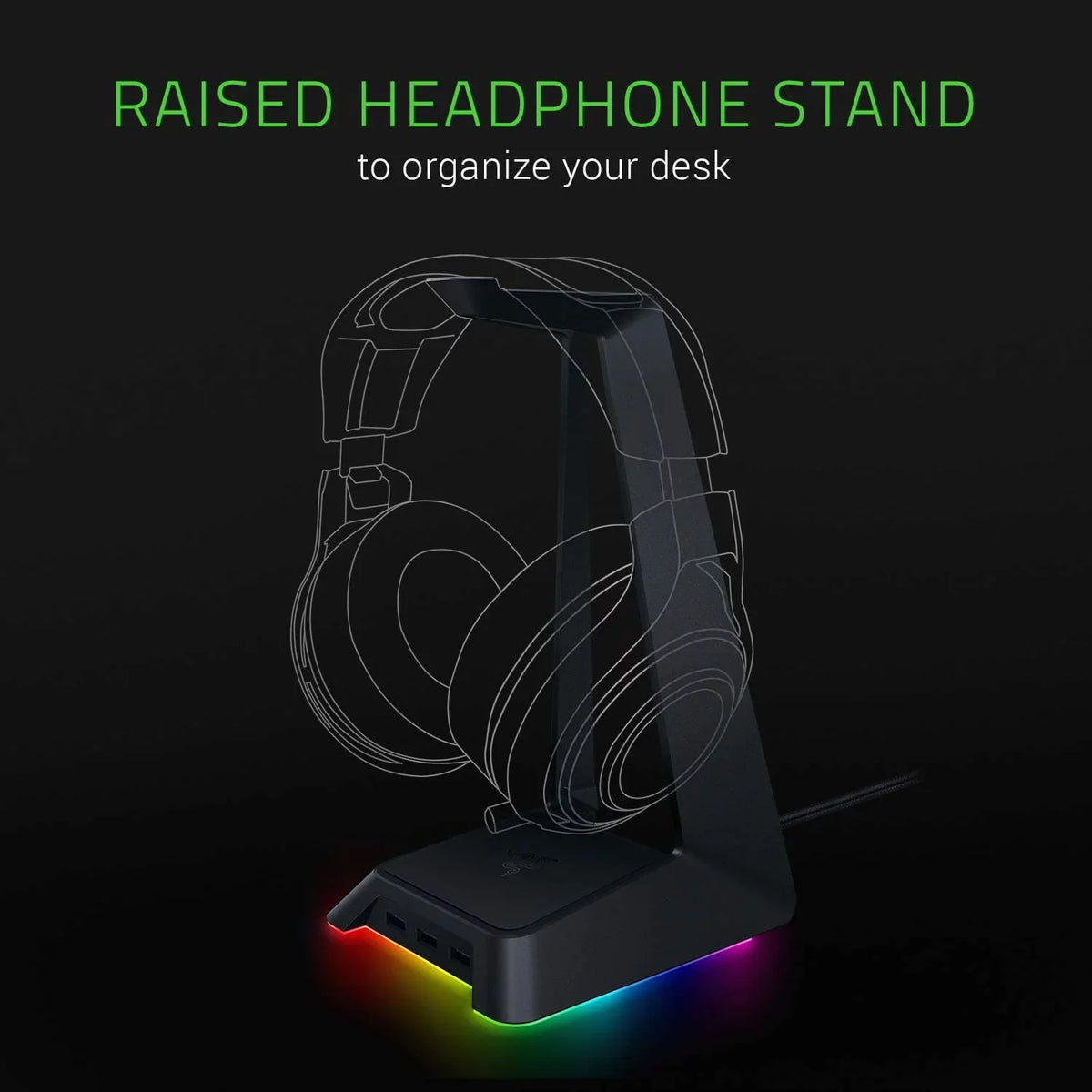 Base Station Chroma - Chroma Enabled Gaming Headset Stand with USB Hub