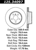 CENTRIC PARTS - HI-CARBON DISC Fits select: 2011-2018  X5 XDRIVE35I, 2007-2008  X5 3.0I