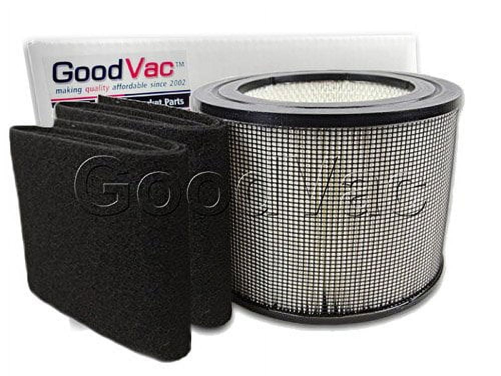 GoodVac Replacement HEPA Filter + 2 Carbon Prefilter Wraps to fit Filter Queen Defender 4000