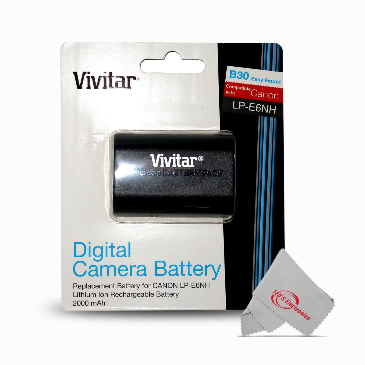 Vivitar CBE6NH 7.4V 2000mAh  LP-E6NH  Li-ion Replacement Battery Pack For  EOS R / EOS R5 / EOS R6