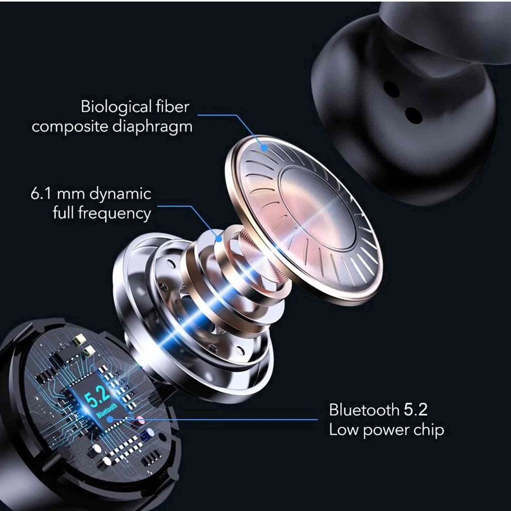 UrbanX True Wireless Bluetooth Earbuds + Charging Case, Black, Dual Connect, IPX5 moisture Resistance, Bluetooth 5.2 Connection, Balanced, Bass Boost appropriate with  Tab P11 5G