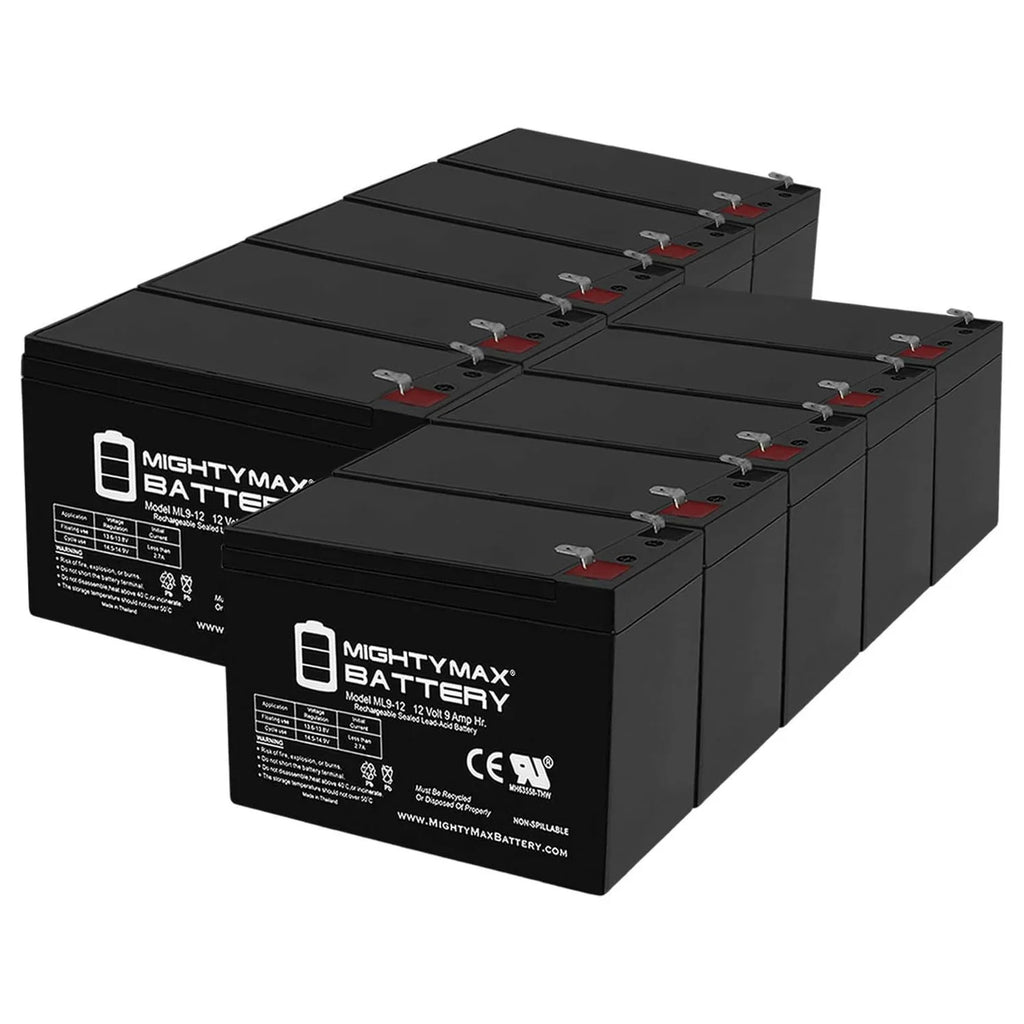 12V 9Ah SLA Battery Replaces Merida PC 500 Electric Bike - 10 Pack