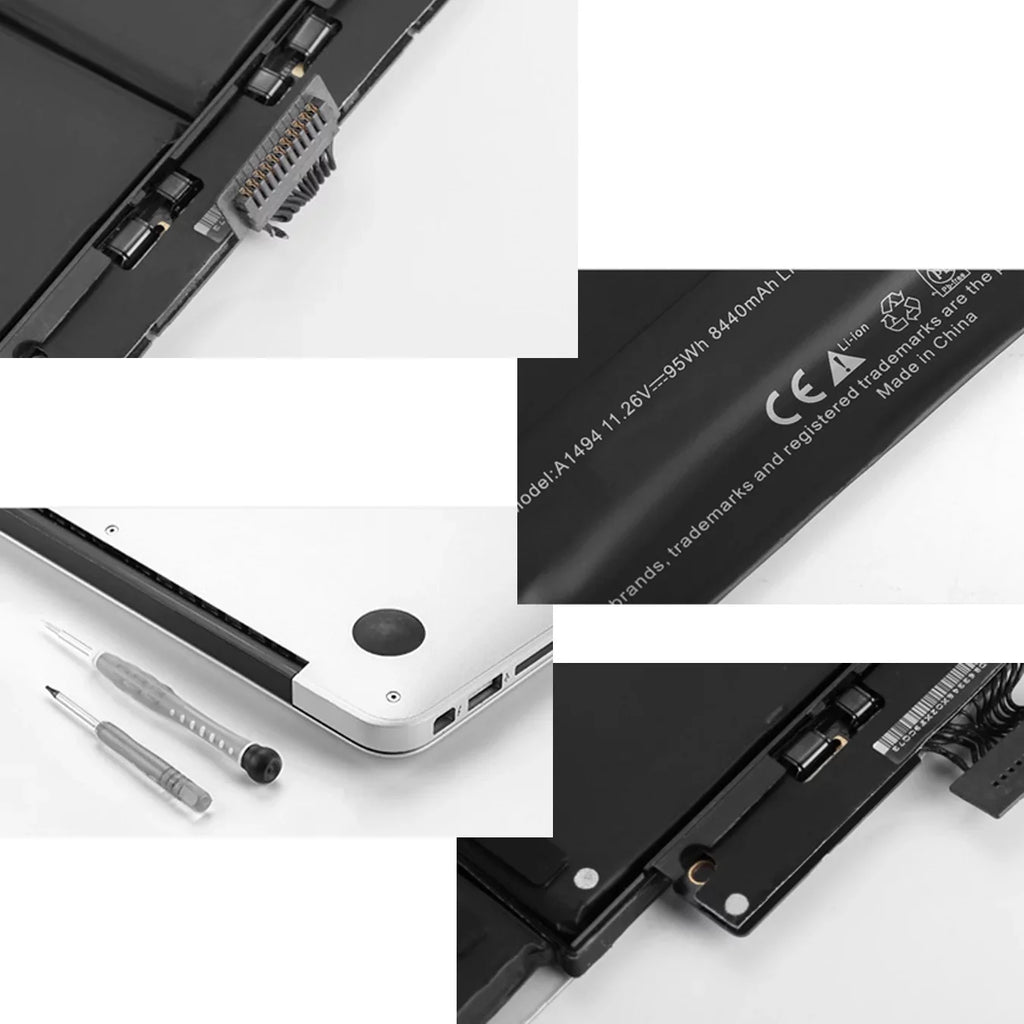 A1494 Battery matching Mac A1398 Mac Book Pro 15" Retina (Late 2013 & Mid 2014), Fits ME294 ME293 (11.26V 95Wh 8440mAh)