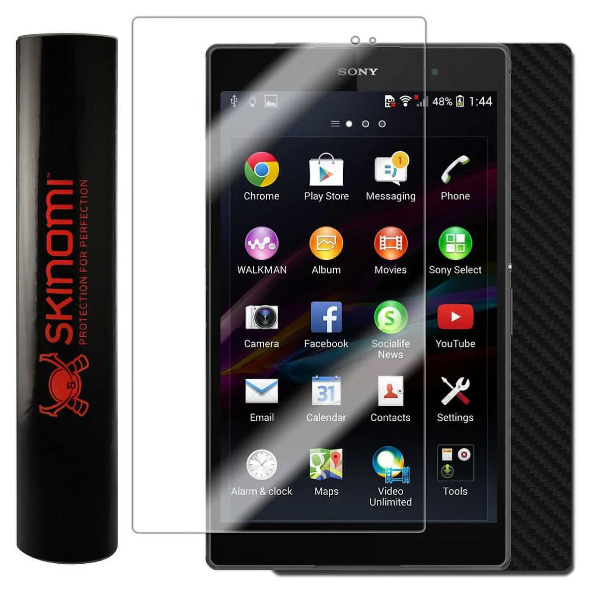 Skinomi Carbon Fiber Skin & Screen Protector for  Xperia Z3 Tablet Compact