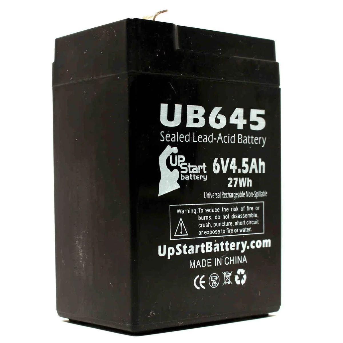 3x Pack - matching Tripp Lite BCPRO 850 Battery - Replacement UB645 Universal Sealed Lead Acid Battery (6V, 4.5Ah, 4500mAh, F1 Terminal, AGM, SLA) - Includes 6 F1 to F2 Terminal Adapters