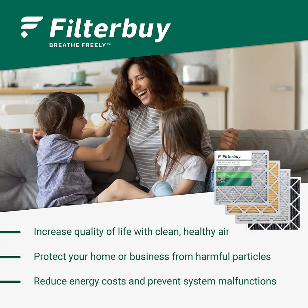 Filterbuy 24x25x5 MERV 11 Pleated HVAC AC Furnace Air Filters for Carrier FILXXCAR0024 (3-Pack)