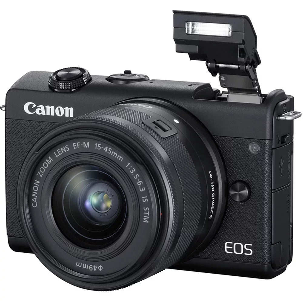 EOS M200 Mirrorless Digital Camera with 15-45mm Lens (Black) - Essential 64GB Bundle