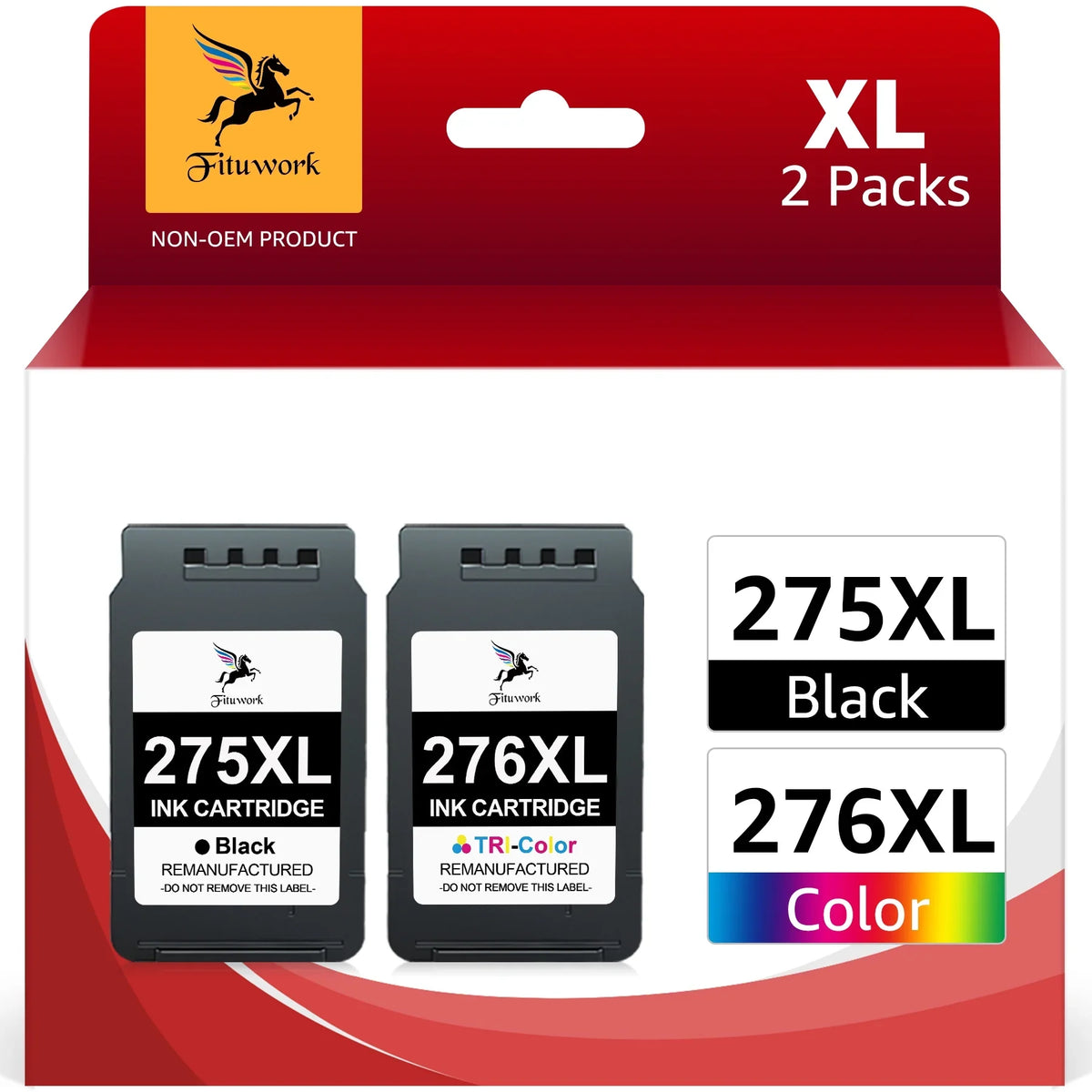 275XL Ink Cartridges Replacement for  Ink 275 and 276 for PIXMA TS3520 TS3522 TS3500 TR4720 TR4700 Printers(Black and Color, 2 Pack)