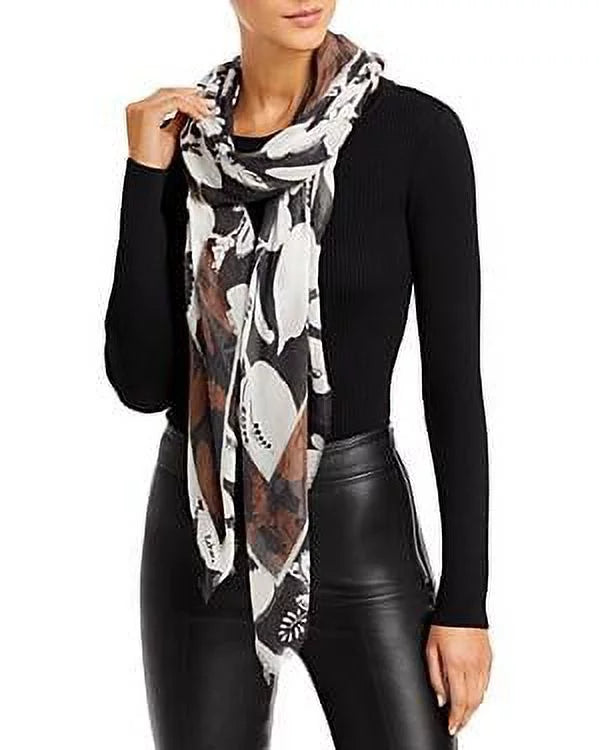 MSRP $59 Echo Floral Wrap Black Size OSFA