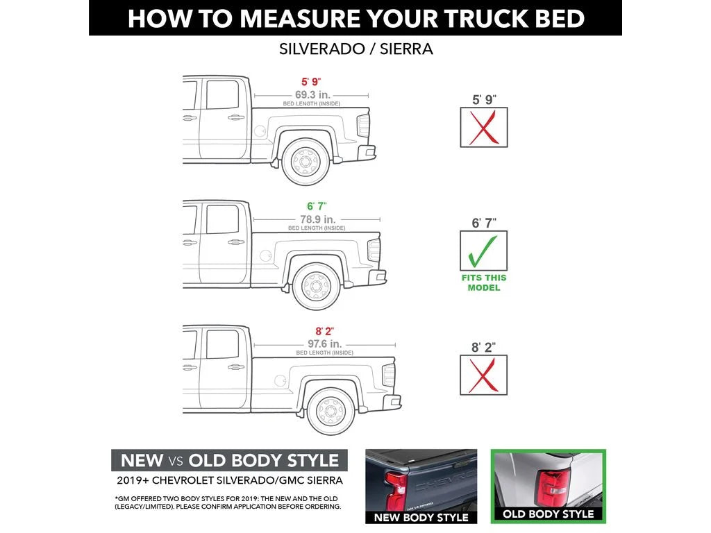 Gator by RealTruck EFX Hard Tri-Fold Truck Bed Tonneau wrap | GC14019 | matching with 2014 - 2018, 2019 Ltd/Lgcy Chevy/GMC Silverado/Sierra Limited 1500 6' 7" Bed (78.9")