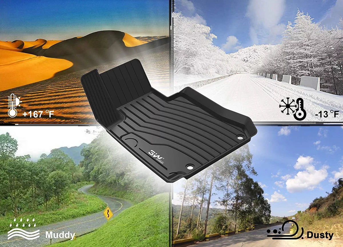 3W Cargo Liner suitable for  Sienna 8 seats 2021-2023 TPE All atmospheric conditions Custom Fit Trunk Mat for 2021 2022  Sienna ( (for Spare Tire Model ), Black