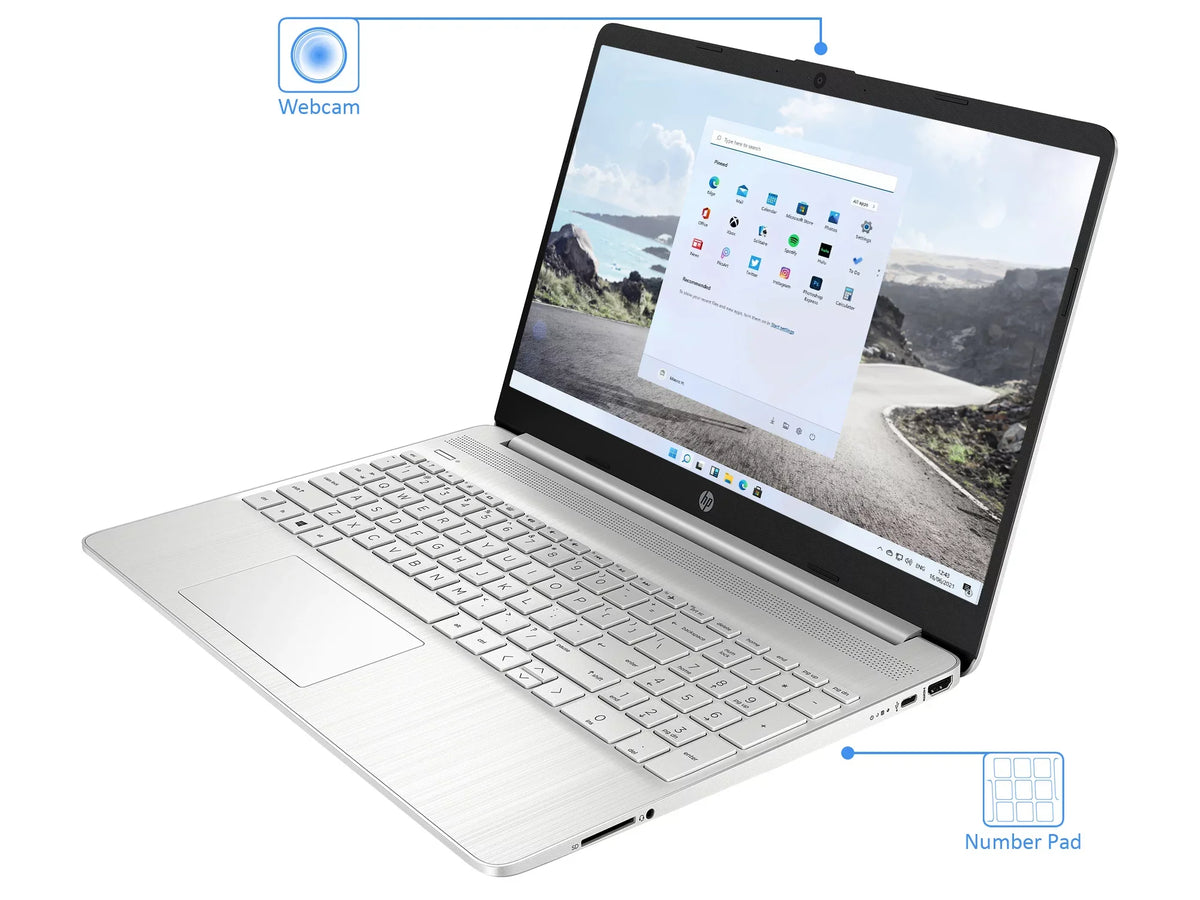 15 Laptop, 15.6" HD Display, AMD Ryzen 3 5300U Upto 3.8GHz, 8GB RAM, 512GB NVMe SSD, Vega 6, HDMI, Card Reader, Wi-Fi, Bluetooth, Windows 11 Pro