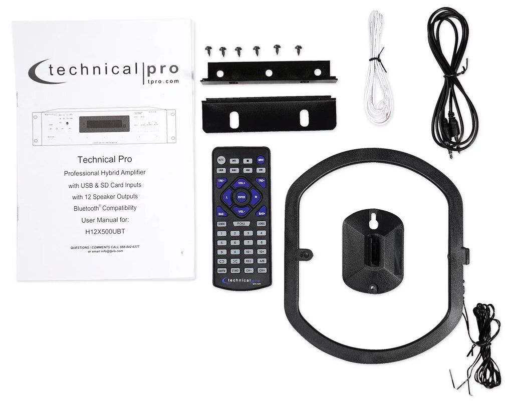 6000w 6-Zone, Home Theater Bluetooth Receiver+12) Black 6.5" Ceiling Speakers+EQ