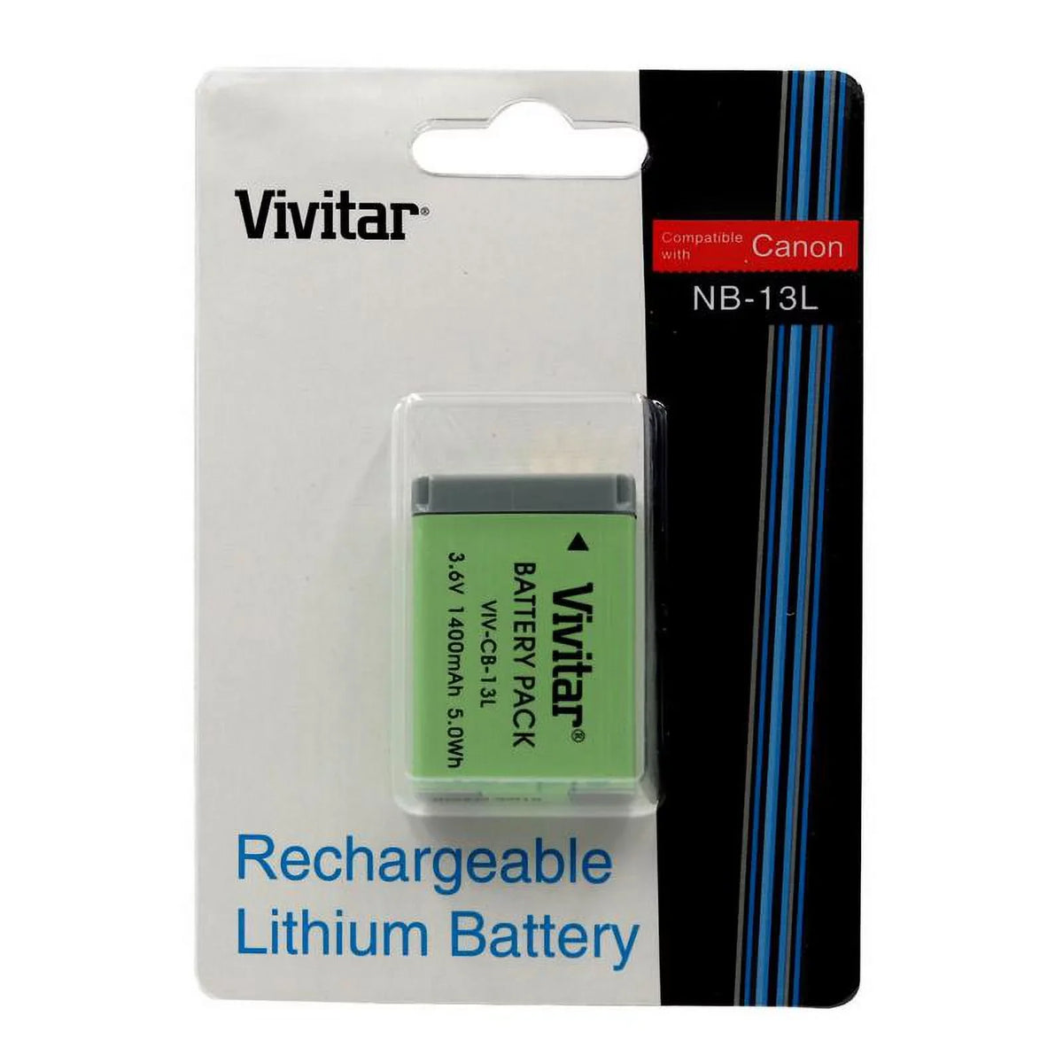 VIVITAR VIV-QCB-217 Battery Charger + NB-13L Replacement Battery for  NB-13L Battery (for  G5 X, G7 X, G7 X Mark II, G9 X, G9X Mark II, SX720 HS)