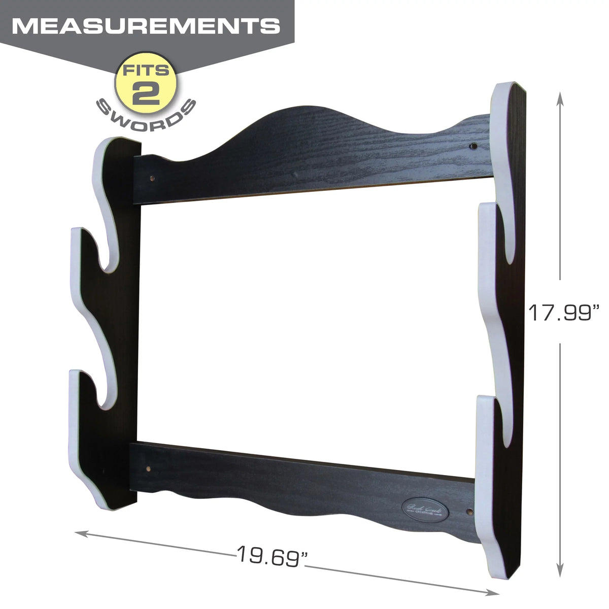 Rush Creek Creations Martial Arts Samurai Katana 2 Sword Rack Wall Mount - Convenient Assembly